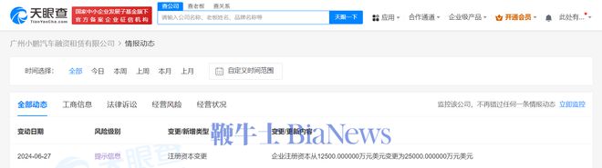 何小鹏卸任小鹏汽车融资租赁公司董事(图1)