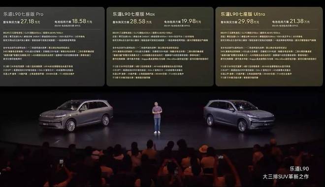 乐道L90正式上市租电1798万元起整车2658万元起(图2)