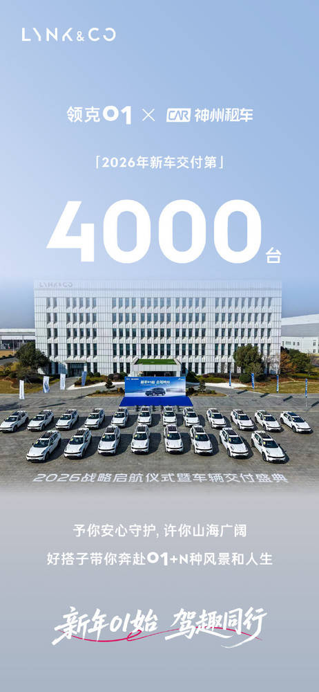 kaiyun：合作升级！领克01新年首批1000台新车交付神州租车(图1)